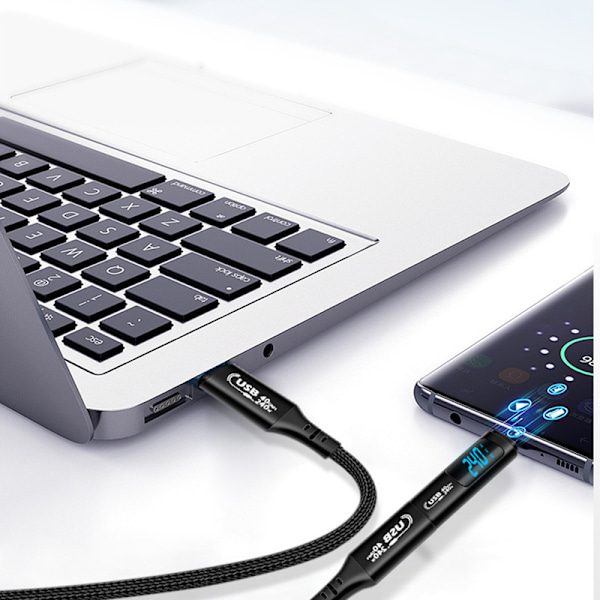USB-C til USB-C-kabel: 240W, 480 Mbps dataoverførsel 1,5 mio