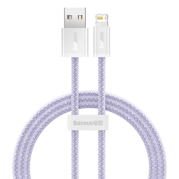 USB-kaapeli Lightning Baseus Dynamic 2 -sarjalle, 2,4 A, 1 m (violetti)