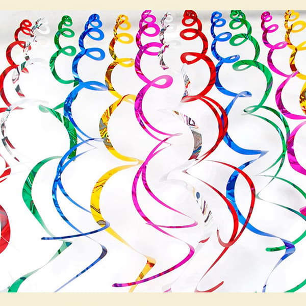 Spiralhängande dekorationer - Shiny Double Helix (6-pack Mix)
