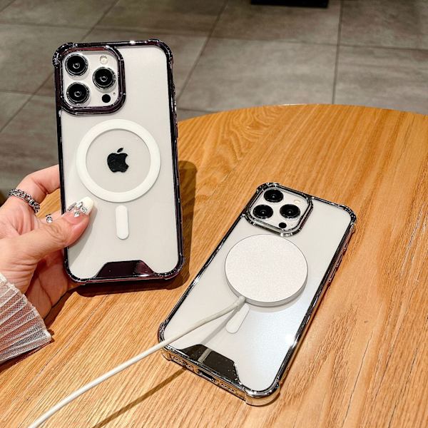 Sähköpinnoitettu magneettikuori iPhone 14 -sarjalle iPhone 14 Pro Max Musta