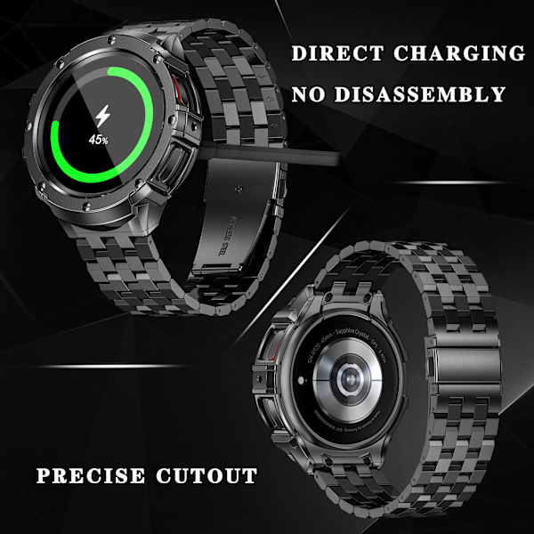 Klockarmband i rostfritt stål för Samsung Watch 5 Pro Svart