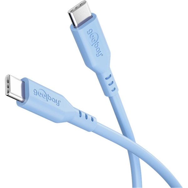 USB-C™-silikonekabel, 1,5 m, blå