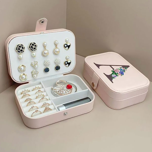 Rejse smykkeskrin case organizer dobbelt lag