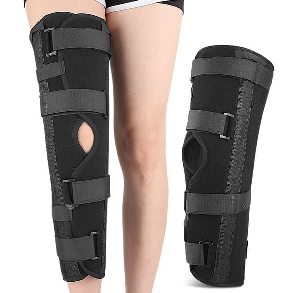 Justerbar knäledsimmobilizer Brace Andningsbar benspärr M M