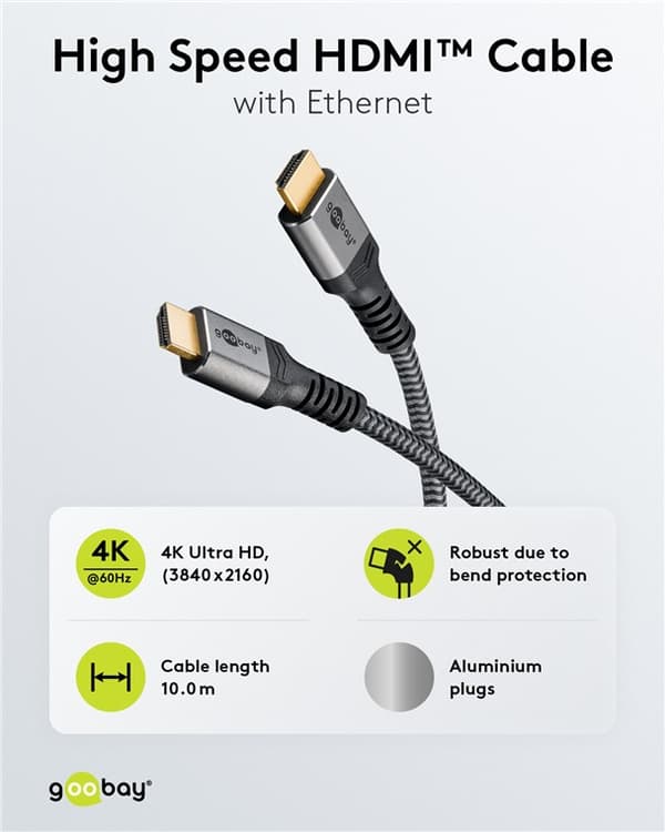 High Speed HDMI™-kaapeli Ethernetillä (4K@60Hz)