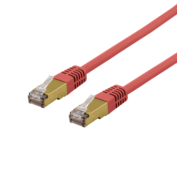 S/FTP Cat6a patch cable, delta cert, LSZH, 2m, red