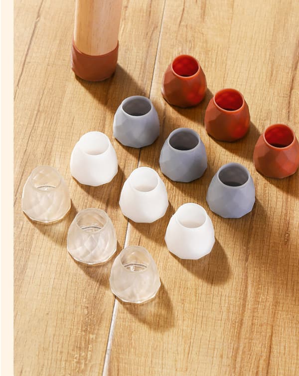 Möbelfötter i Silikon, 4-pack White White