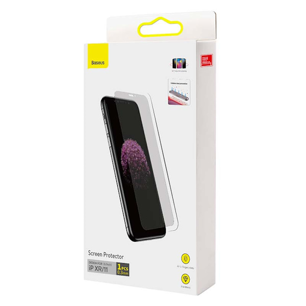 Baseus 0,3 mm helskärms- och helglas härdat glas (1 st förpackning) för iPhone XR/11 6,1 tum