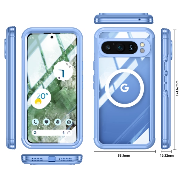 Skyddsfodral med Stativ för Google Pixel 9 Pro XL Google Pixel 9 Pro Blå