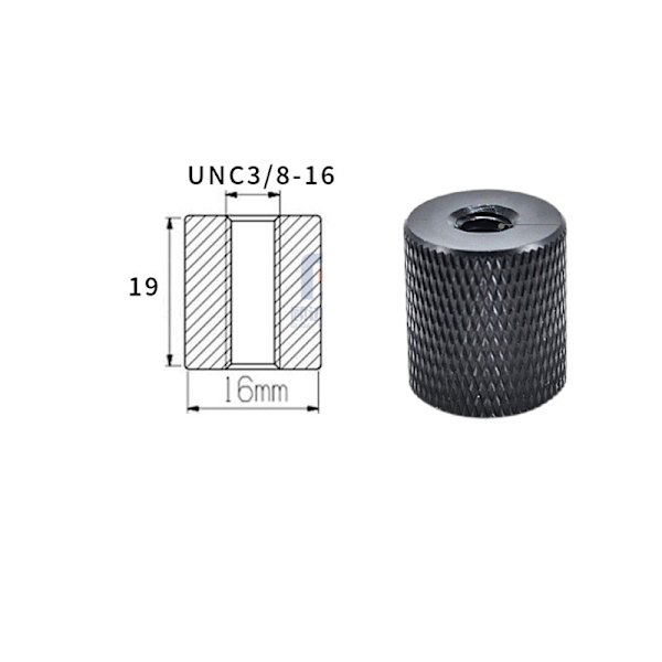 Adapter för stativgänga 3/8" hona till 3/8" hona - 5-pack svart 3/8-16