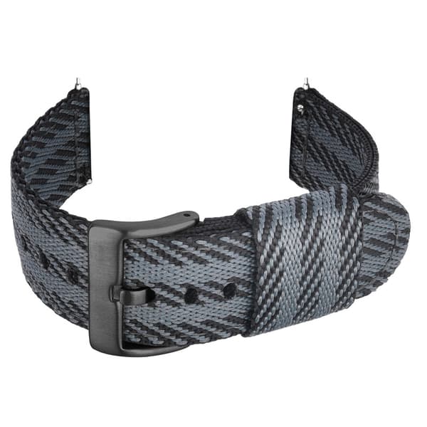 Stilfuld 24/22/20/18mm nylon urrem med sort spænde Sort 24 mm