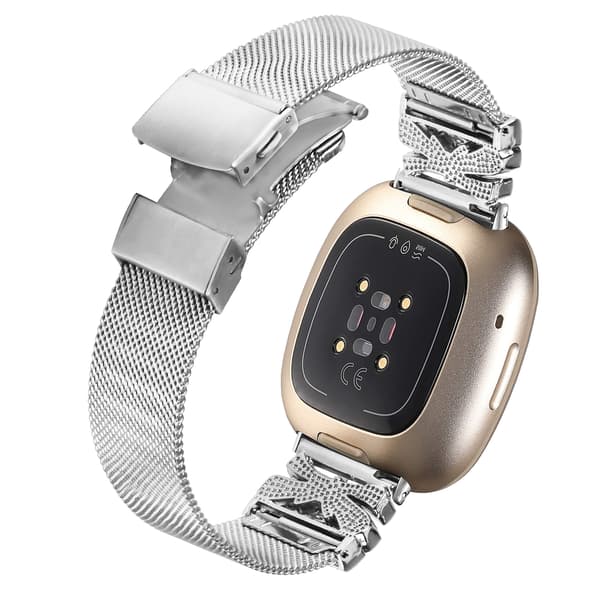 Klockarmband i Rostfritt Stål för Fitbit Versa3/4/Sense 2 Silver Silver