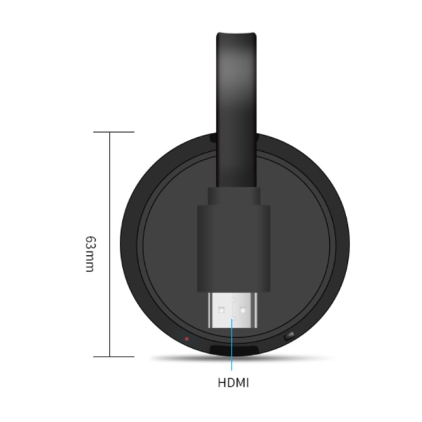 INF Langaton HDMI Dongle -vastaanotin 1080P 2.4G/5G Musta