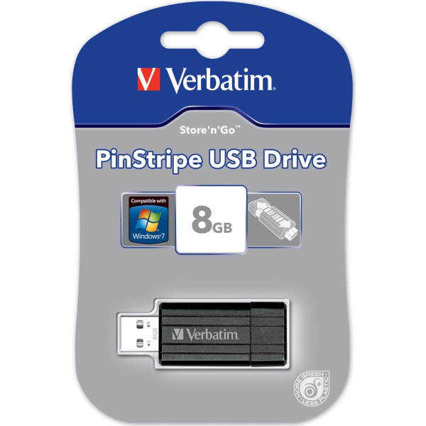 USB 2.0 memory Store'N'Go 8GB  PinStripe extendable USB Svart