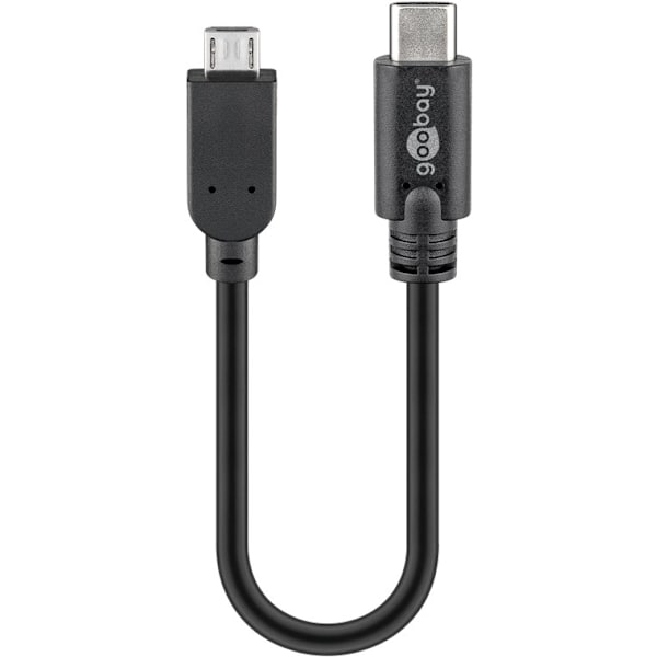 USB-C™ til Micro-B-kabel, OTG, 0,2 m, sort