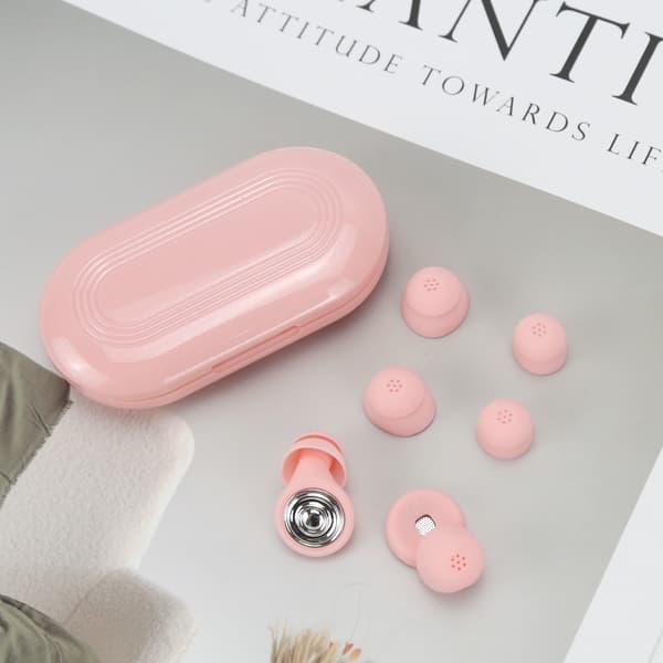 Silikone støjreducerende ørepropper med ringdesign, velegnet til side-sovende, ideel til kollegieværelser og studerende Pink Pink