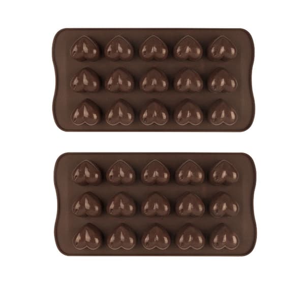 2-delt silikone hjerteformet chokoladebageform - perfekt til gør-det-selv godbidder