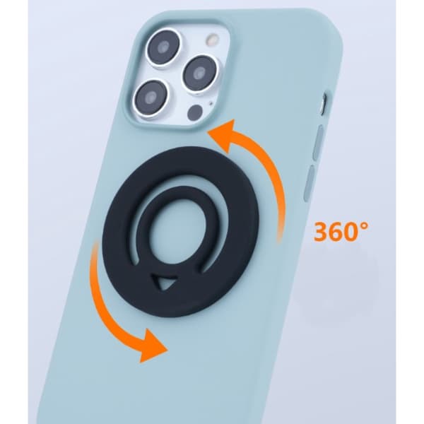 Magnetisk telefonringholder i silikone med dobbeltsidet magnetisk greb og fleksibel placering på 360° White White