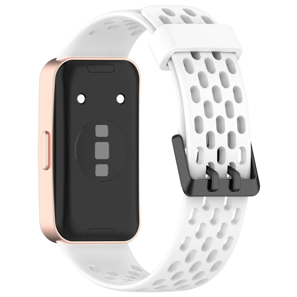 Udskiftningsrem til Huawei Band 10/9/8 - åndbart design med huller Hvid