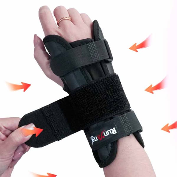2-pack Svart Handledsstöd med Metallskena - One Size Passar Alla