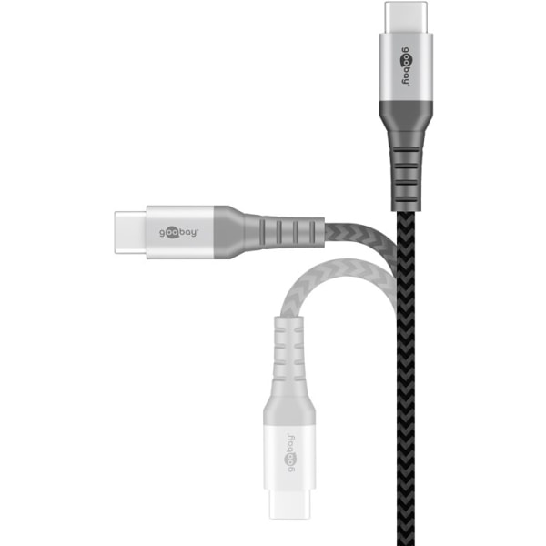 USB-C™-till-USB-C™-textilkabel med metallkontakter 2 m