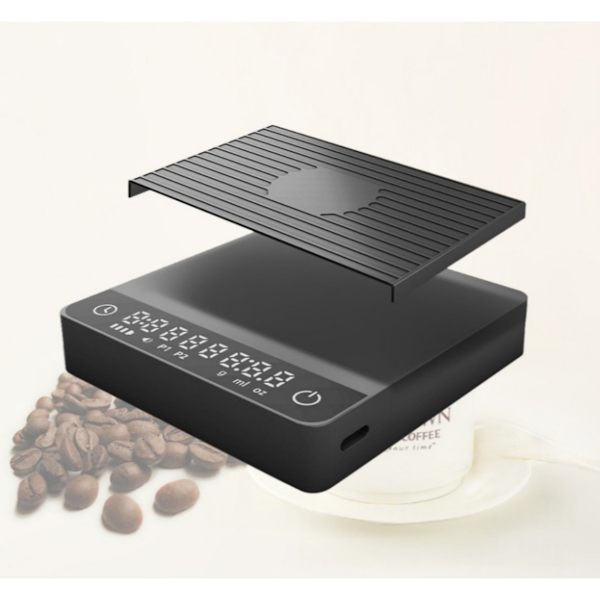 Smart genopladelig kaffevægt med 0,1g præcision, LED-display, timer og flere tilstande