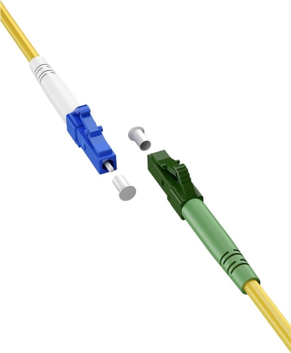 Lyslederkabel (FTTH), Singlemode (OS2) Yellow, gul (Simplex), 1 m