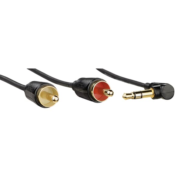 Audio Kabel 3,5mm Jack-2 Phono 0,75m Vinklet 90° TL