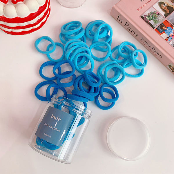 Sæt med 50 blå hårbånd, blødt og elastisk hårtilbehør Blue Blue