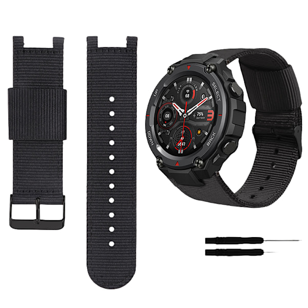 Amazfit T-Rex Pro Nylon Canvas klockarmband Svart