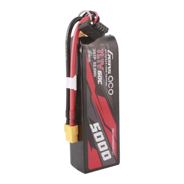 Gens ace G-Tech 5000mAh 11,1V 60C 3S1P Short-Size Lipo med XT60-kontakt