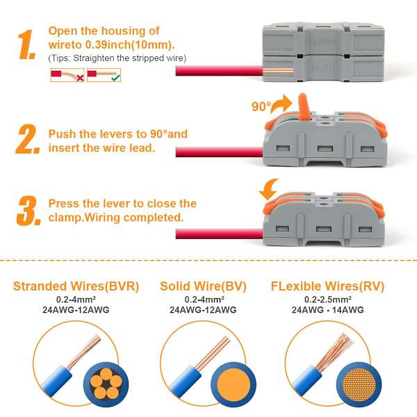 2 In 2 Out Quick Wiring Kaapeli Kompakti sähköliitin
