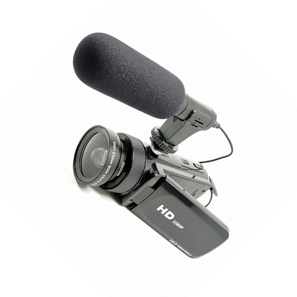 INF HD digitalkamera med vidvinkelobjektiv Sort
