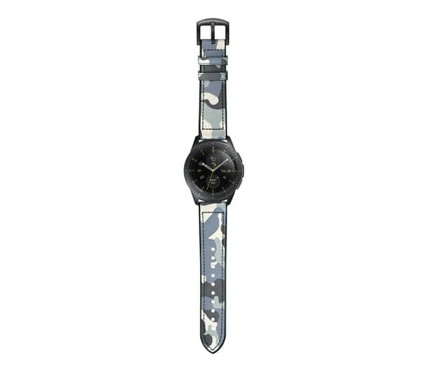 Silikone- og læderrem til Galaxy Watch 3/5 Blue 20 mm Blue 20 mm