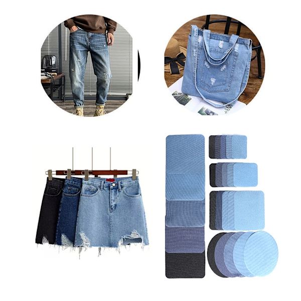 Denimplåster, reparationsplåster för klädreparation, jeans 20-pack