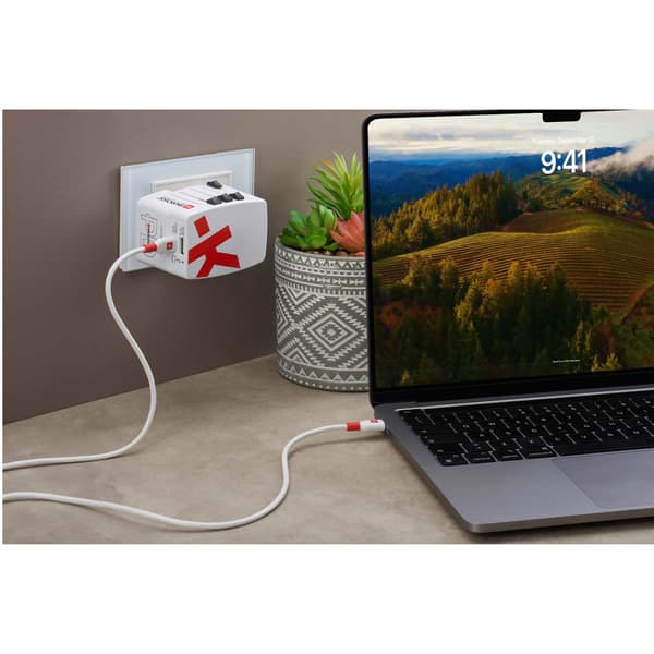 Maailmanmatkasovitin PRO Light USB AC45PD World PD 45W maadoitettu