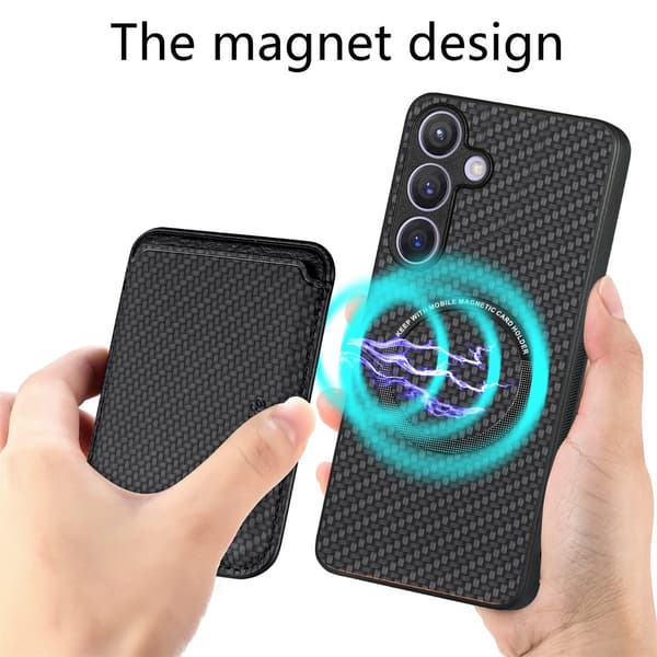Retro Magnetisk Skyddsfodral för Samsung S23 PLUS - Svart TPU+PU, Stötsäker, Stativ, Kortfack