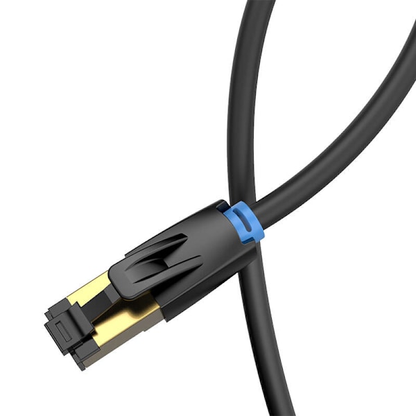 Nätverkskabel CAT8 SFTP-ventil IKABF RJ45 Ethernet 40Gbps 1m Svart