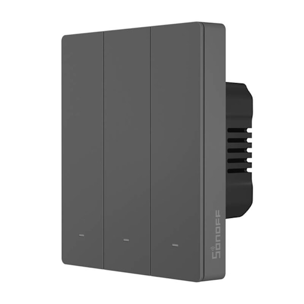 Smart WiFi-vægafbryder SONOFF M5-3C-80 (3-kanals, til ramme, grafit)