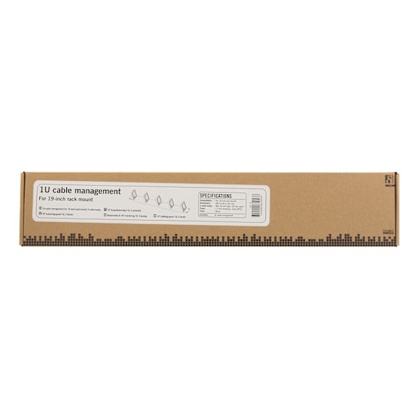 19" cable panel 1U, 5 brackets, black