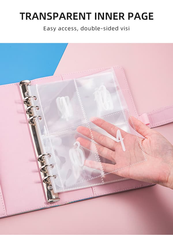 Kontantkuvert Budgetpärm för Sparutmaning Pink Pink
