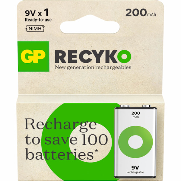 Batteri Recyko NiMH 9V 200mAh 1-Pack