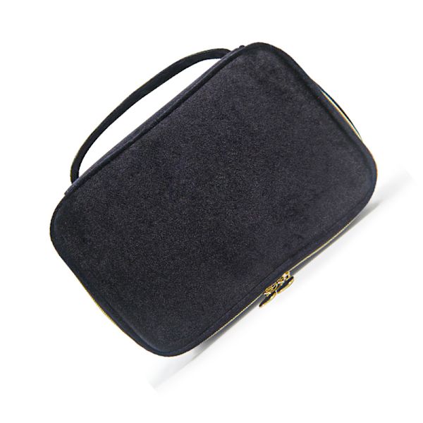 Velvet Makeup Brush -säilytyspussi - Matkakosmetiikkajärjestäjä Musta