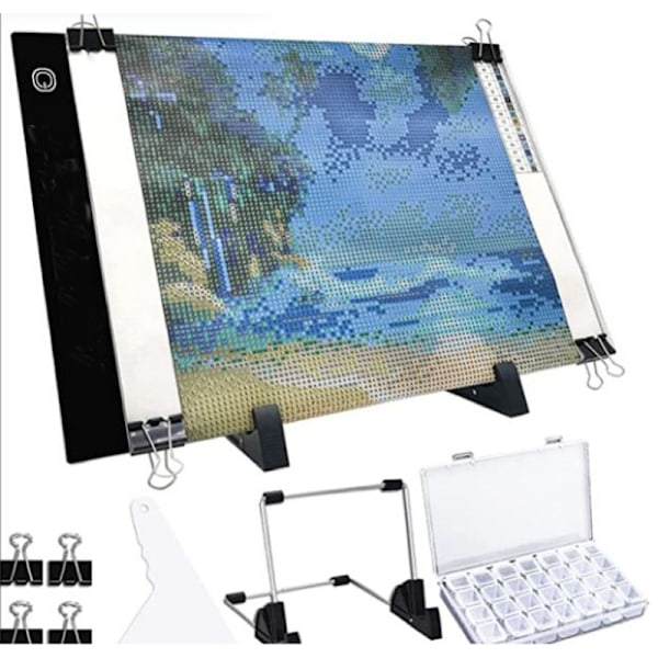 LED Light Pad Light Box Set 9 delar Svart 335x235x3.5 mm