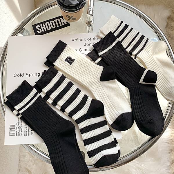5 par randiga mid-calf strumpor