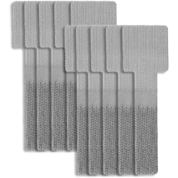 50 st Självhäftande Nylon Kabelklämmor - Mångsidig lösning för kabelhantering Grey Grey