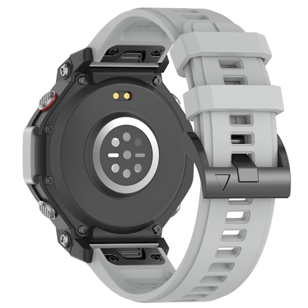 Silikonarmband med tjockare spänne för Amazfit T-Rex 2/3 - Grå