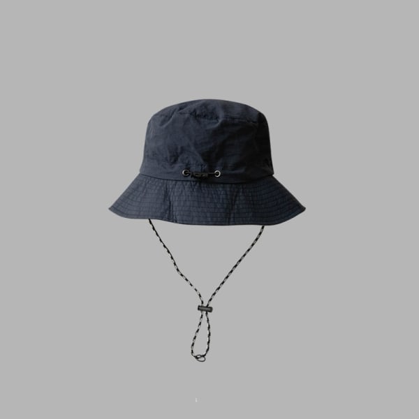 Vikbar bred brättad Bucket Hat Solhattar Mörkblå