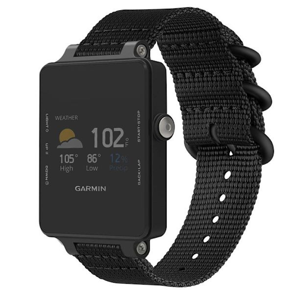 Nailonranneke Garmin Vivoactive Acetate -kellolle Musta