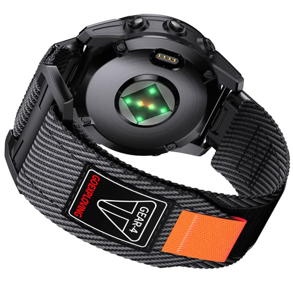 Snabbfäste 26mm Vävd Nylonrem för Garmin-klockor Black+Grey Black+Grey